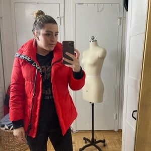 Red Puffer Winter Coat